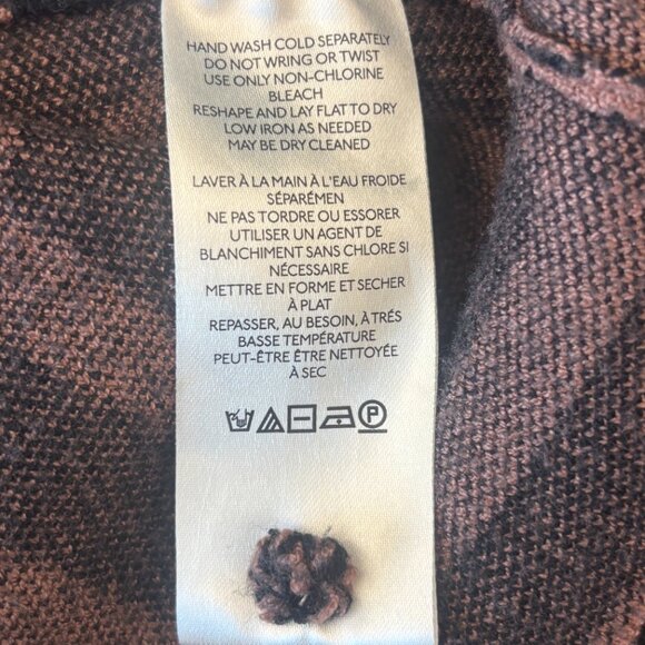 Maeve by Anthropologie sweater SZ M Mock turtleneck 3/4 sleeves Black brown - Picture 5 of 5